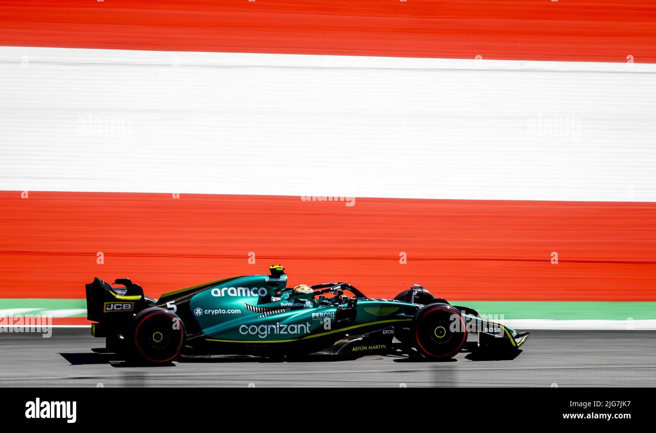 SPIELBERG - Sebastian Vettel (5) avec l'Aston Martin AMR22 en pratique 1 avant le Grand Prix d'Autriche F1 à l'anneau de taureau rouge sur 8 juillet 2022 à Spielberg, Autriche. ANP SEM VAN DER WAL crédit: ANP/Alay Live News Banque D'Images