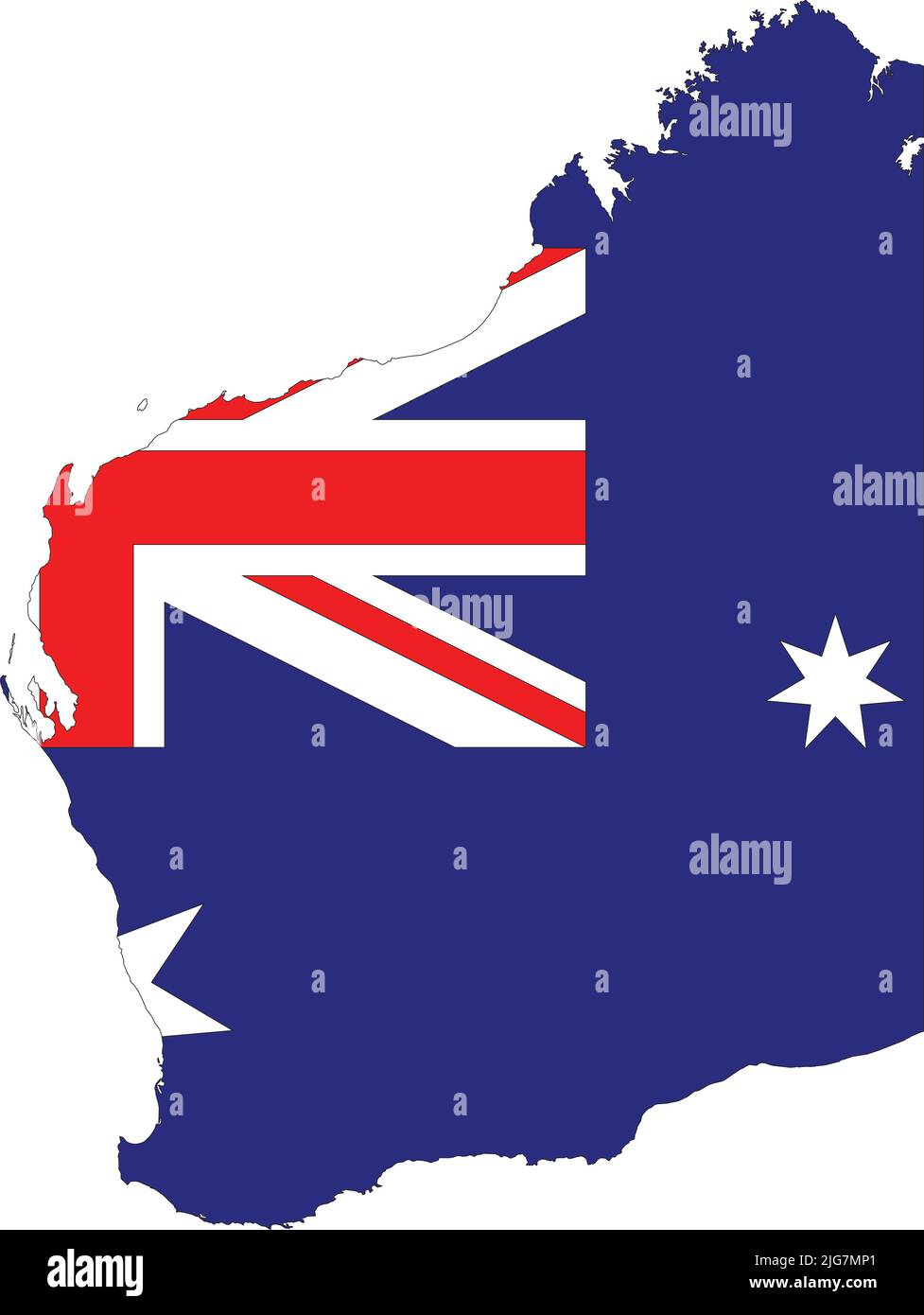 Carte drapeau de l'Australie occidentale Illustration de Vecteur