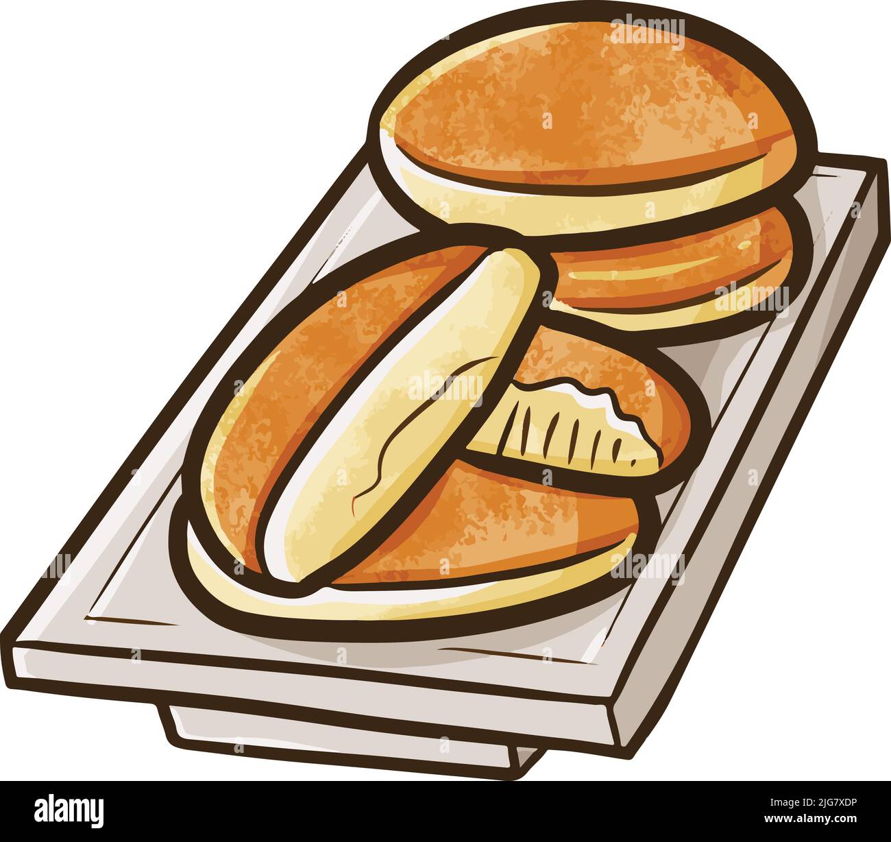 Un clip simple vertical de gâteau Pukis - cuisine indonésienne traditionnelle Illustration de Vecteur