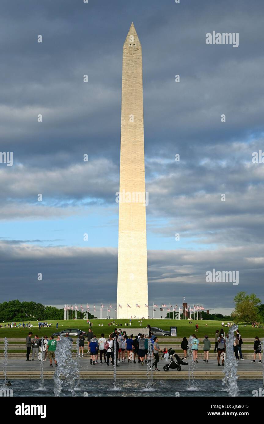 Washington Monument on the National Mall ; Washington D.C. Banque D'Images