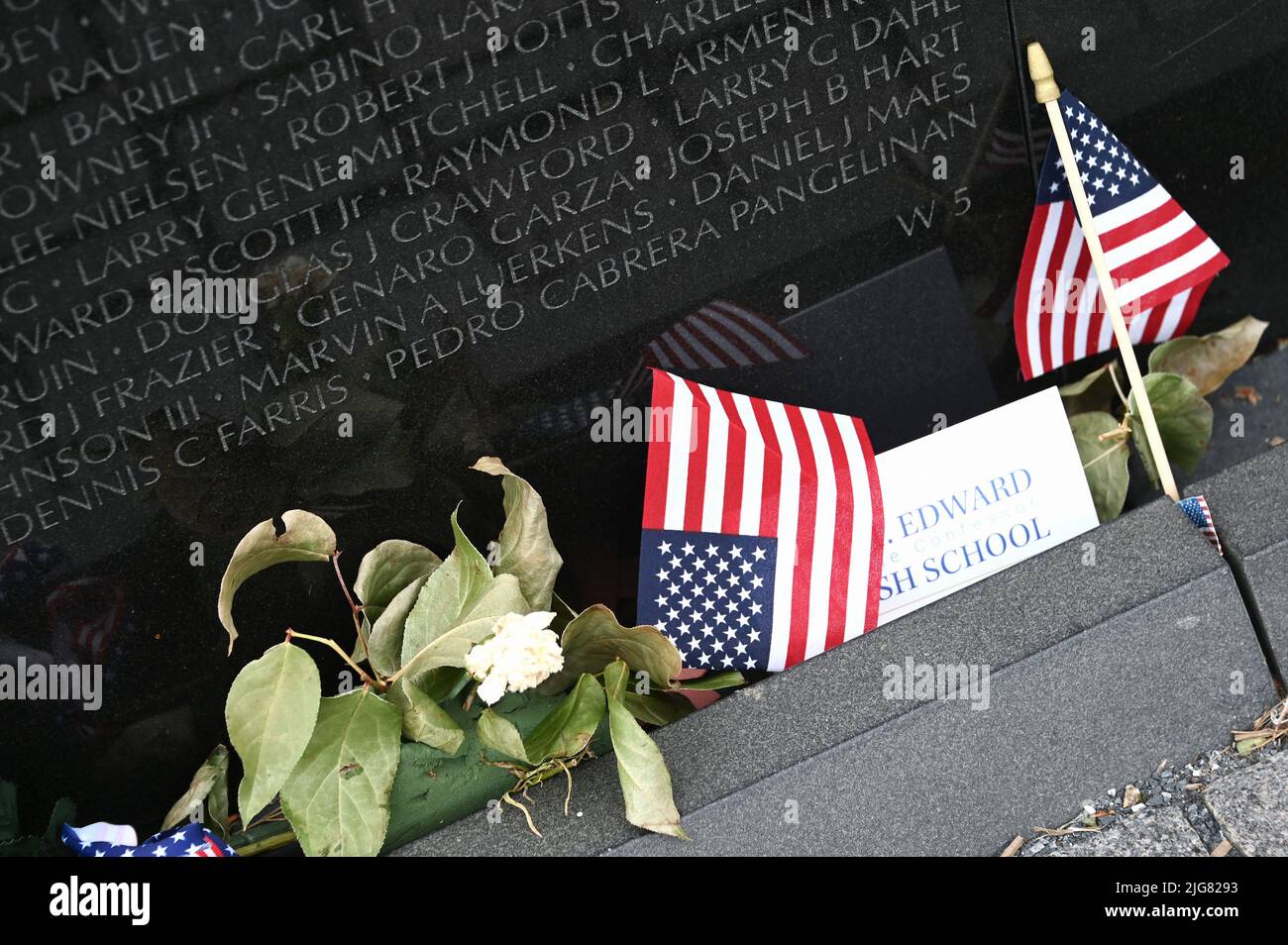 Mémorial des anciens combattants du Vietnam sur le National Mall; Washington, D.C. Banque D'Images