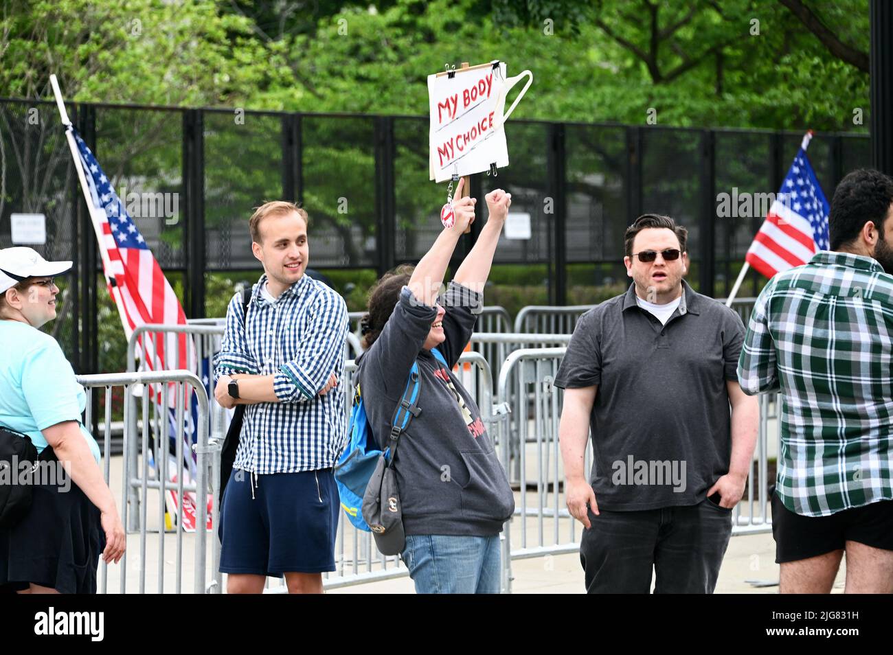 Manifestant contre la loi sur l'avortement devant la Cour suprême des États-Unis; Washington D.C. Banque D'Images