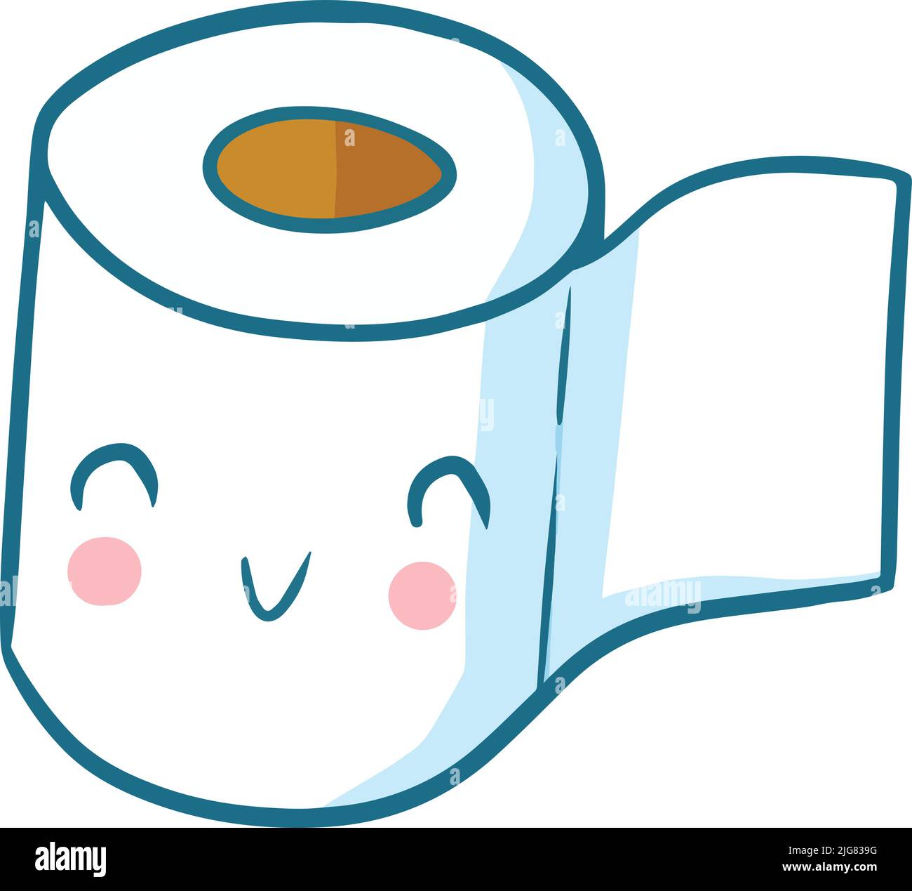 Illustration vectorielle colorée d'un papier toilette au visage souriant Illustration de Vecteur