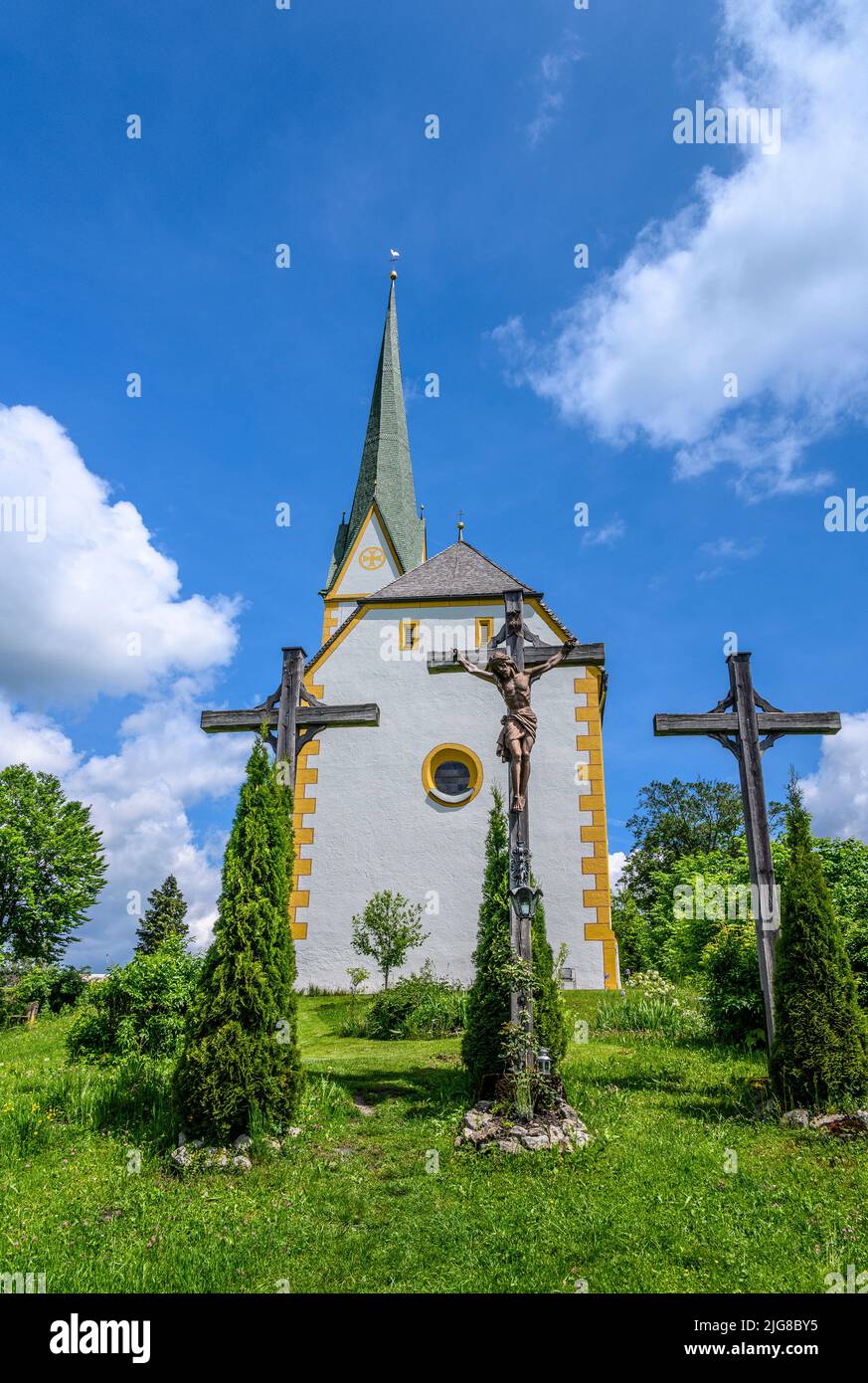 Autriche, Tyrol, Basse vallée de l'Inn, Ebbs, Eglise Saint-Nicolas Banque D'Images