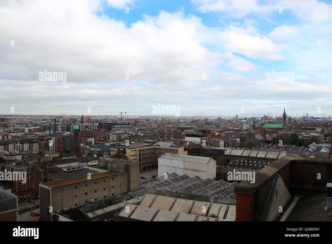 Vue panoramique de la ville depuis Gravity Bar dans le musée Guinness Storehouse, Dublin, Irlande, Banque D'Images