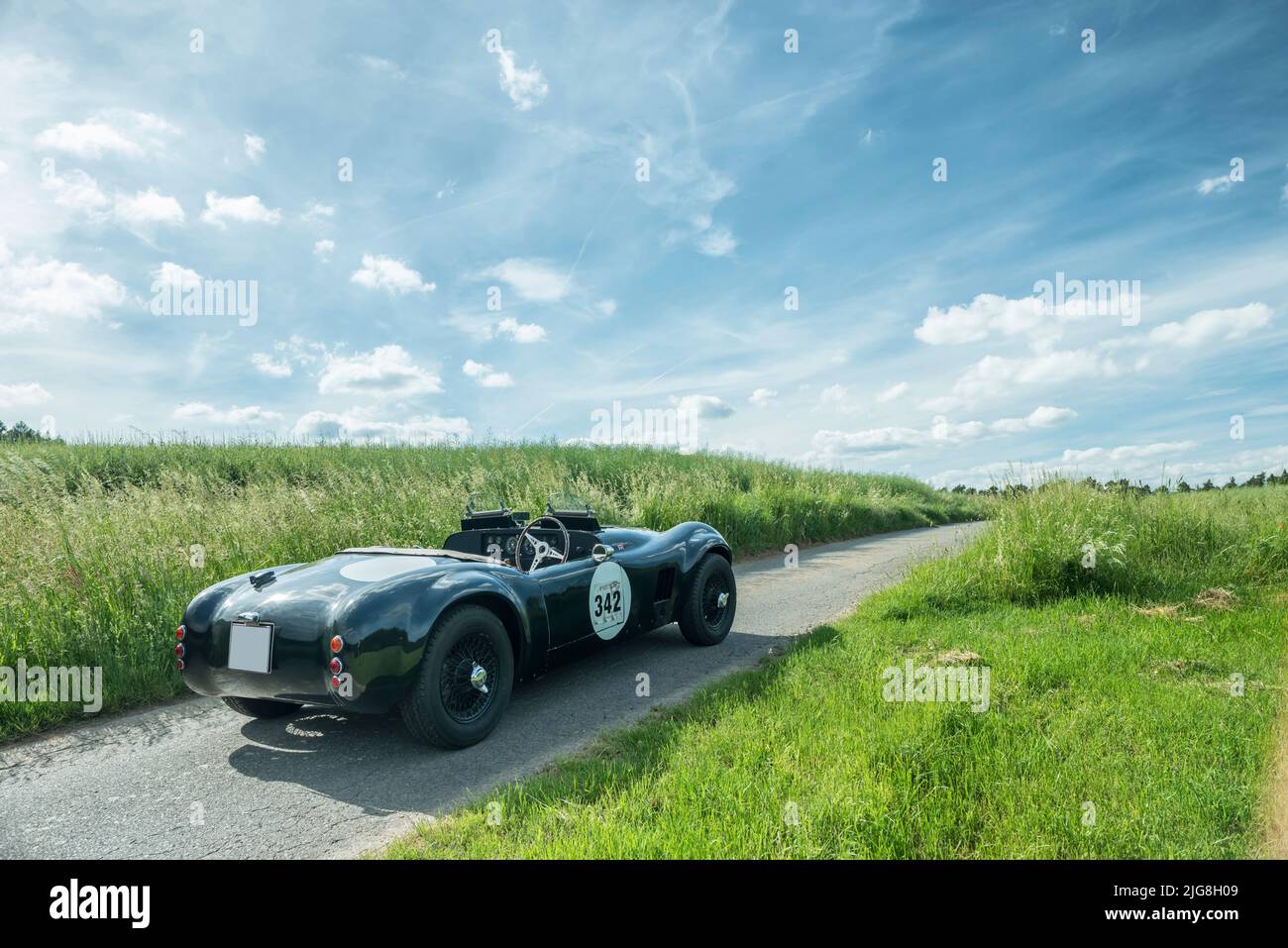 Breuberg, Hesse, Allemagne, Jaguar XK 120 Roadster avec une carrosserie personnalisée Rochdale. Année de fabrication 1953, Banque D'Images