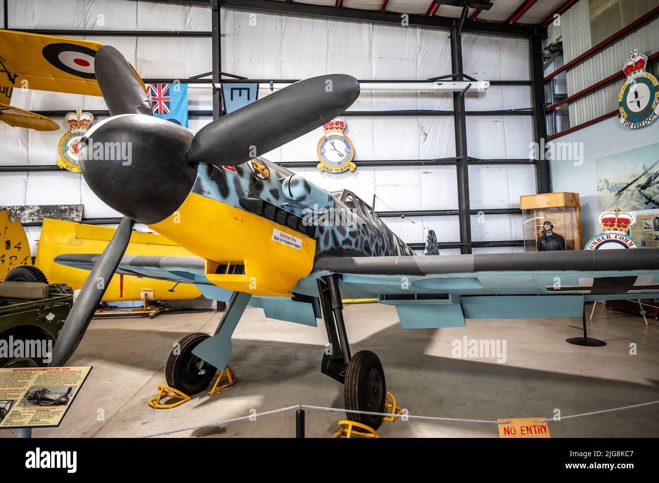 Nanton (Alberta) - 2 juillet 2022 : allemand BF-109 au Musée canadien du commandement des bombardiers, dans les régions rurales de l'Alberta. Banque D'Images