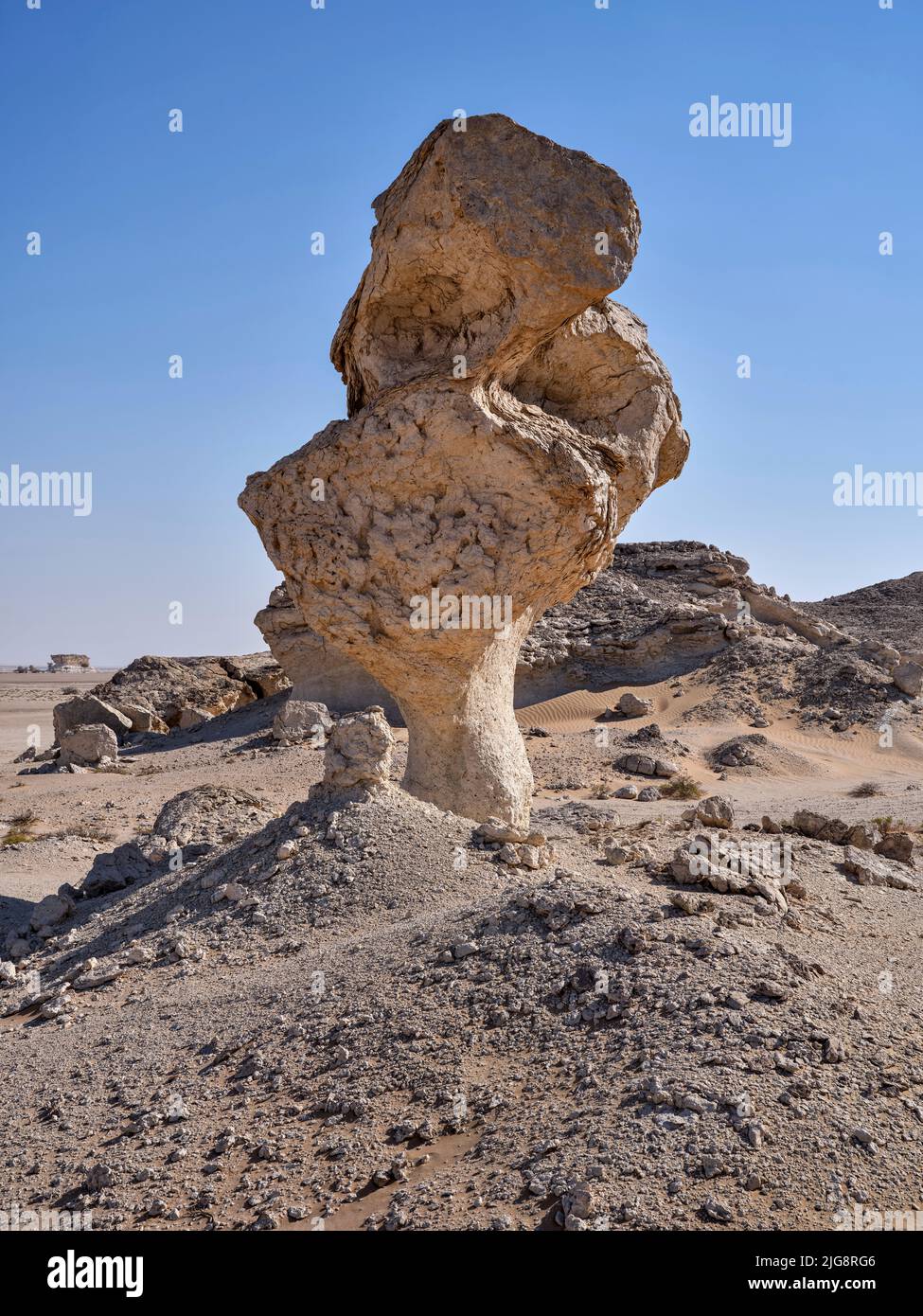 Sur la route de l'Al Huqf, un désert de pierre entre la mer d'Arabie et le RUB al-Kali, Oman Banque D'Images