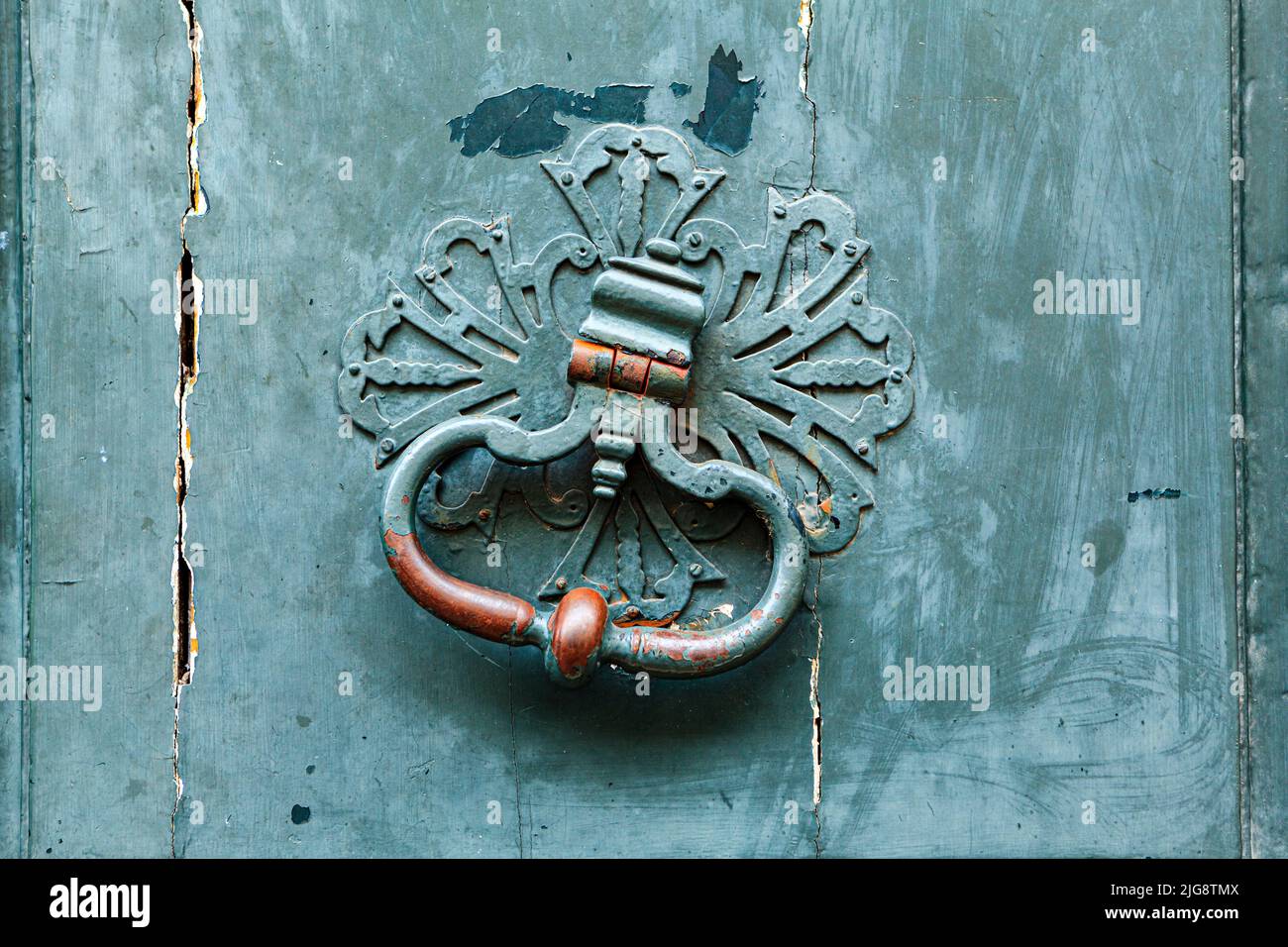 Ancienne porte de knocker à Nancy, France Banque D'Images