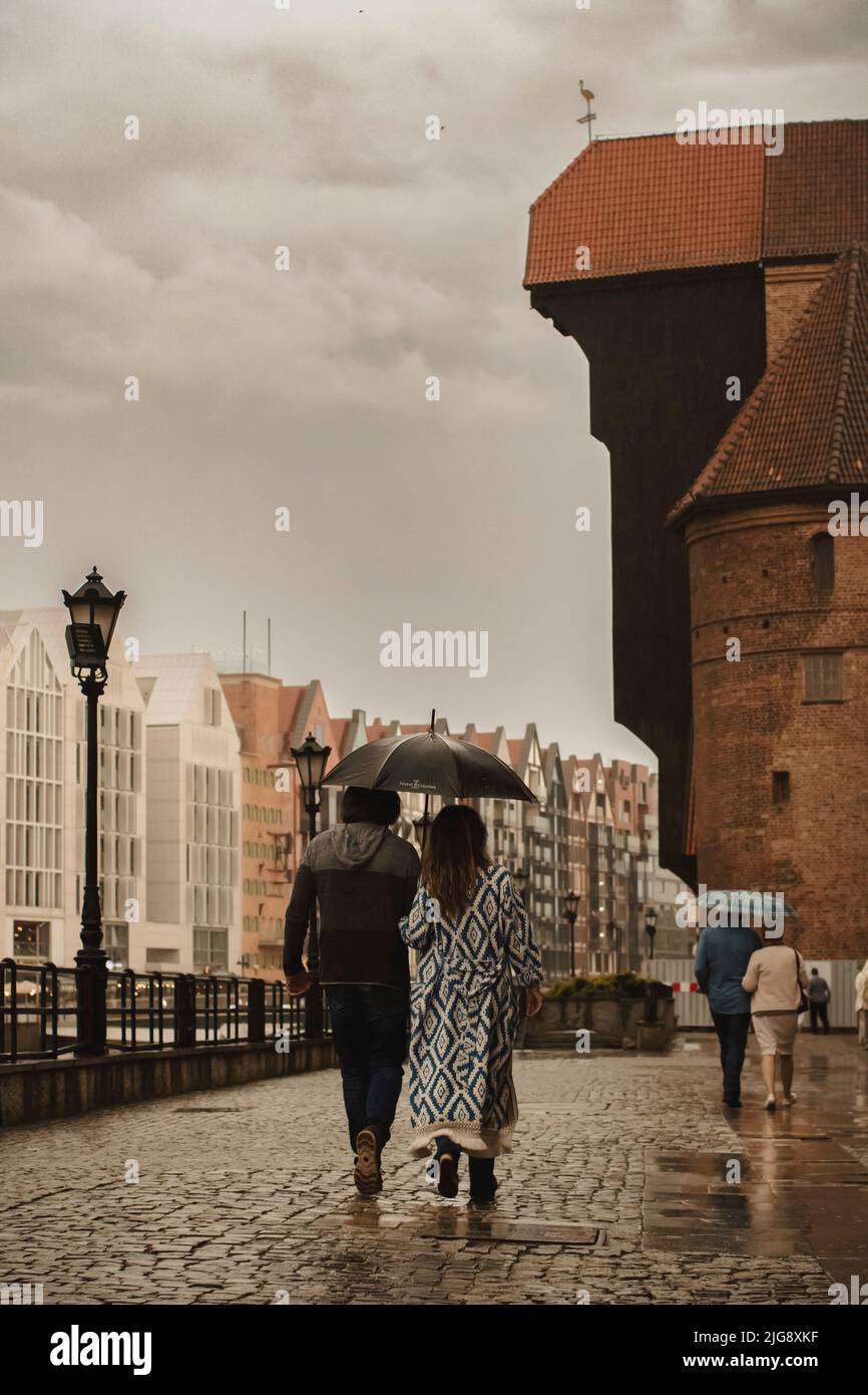 Gdansk sous la pluie. Banque D'Images