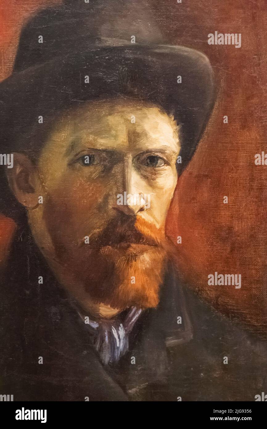 Vincent van Gogh autoportrait avec chapeau en feutre à Paris en date de décembre 1886-janvier 1887 Banque D'Images
