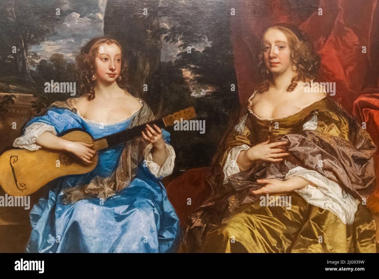 Portrait de deux Dames de la famille du lac par Peter Lely daté de 1660 Banque D'Images