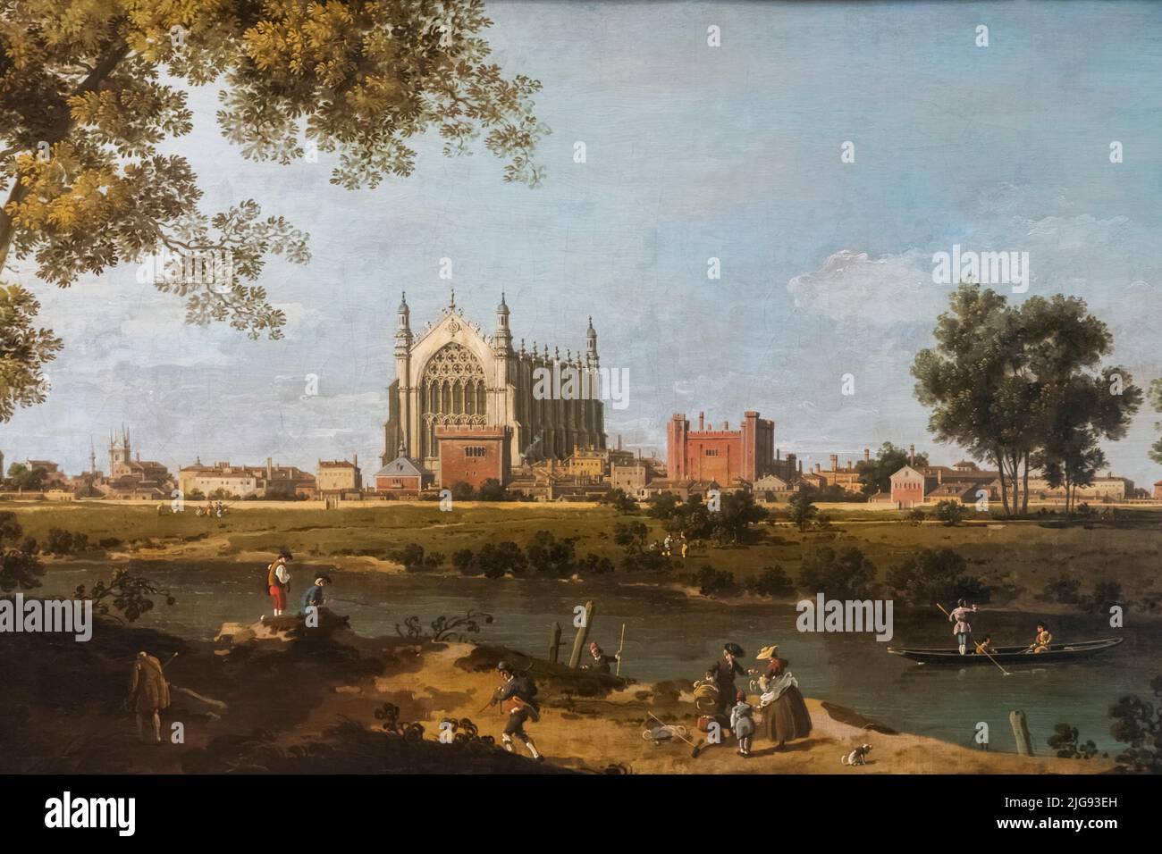 Peinture intitulée 'Eton College' par l'artiste italien Canaletto en date de 1754 Banque D'Images