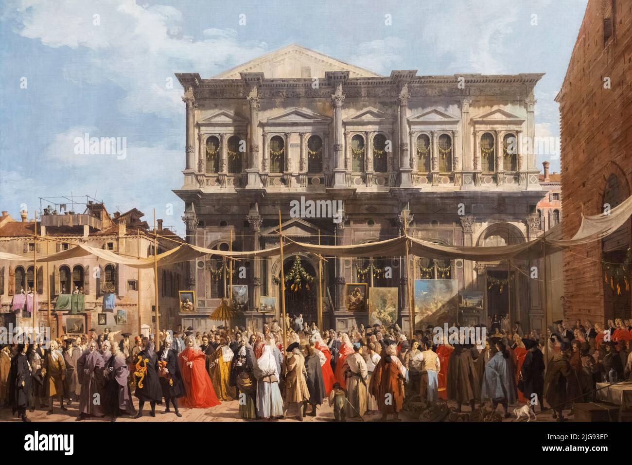Peinture intitulée 'Venise: Le jour de la fête de Saint Roch' par l'artiste italien Canaletto en date de 1735 Banque D'Images
