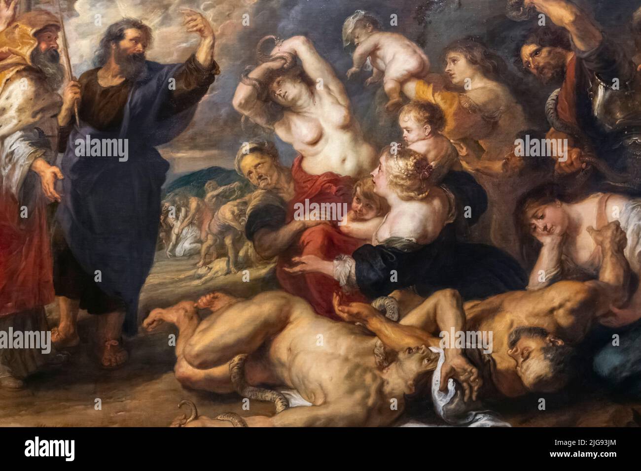 Peinture intitulée « le serpent d'airain » par l'artiste flamand Peter Paul Rubens Banque D'Images