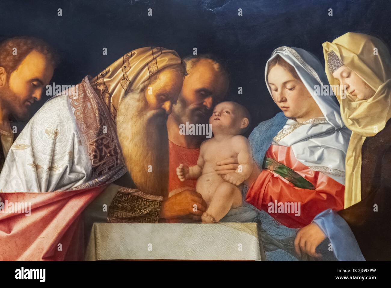 Peinture intitulée 'la circoncision' par l'artiste italien Giovanni Bellini en date de 1500 Banque D'Images