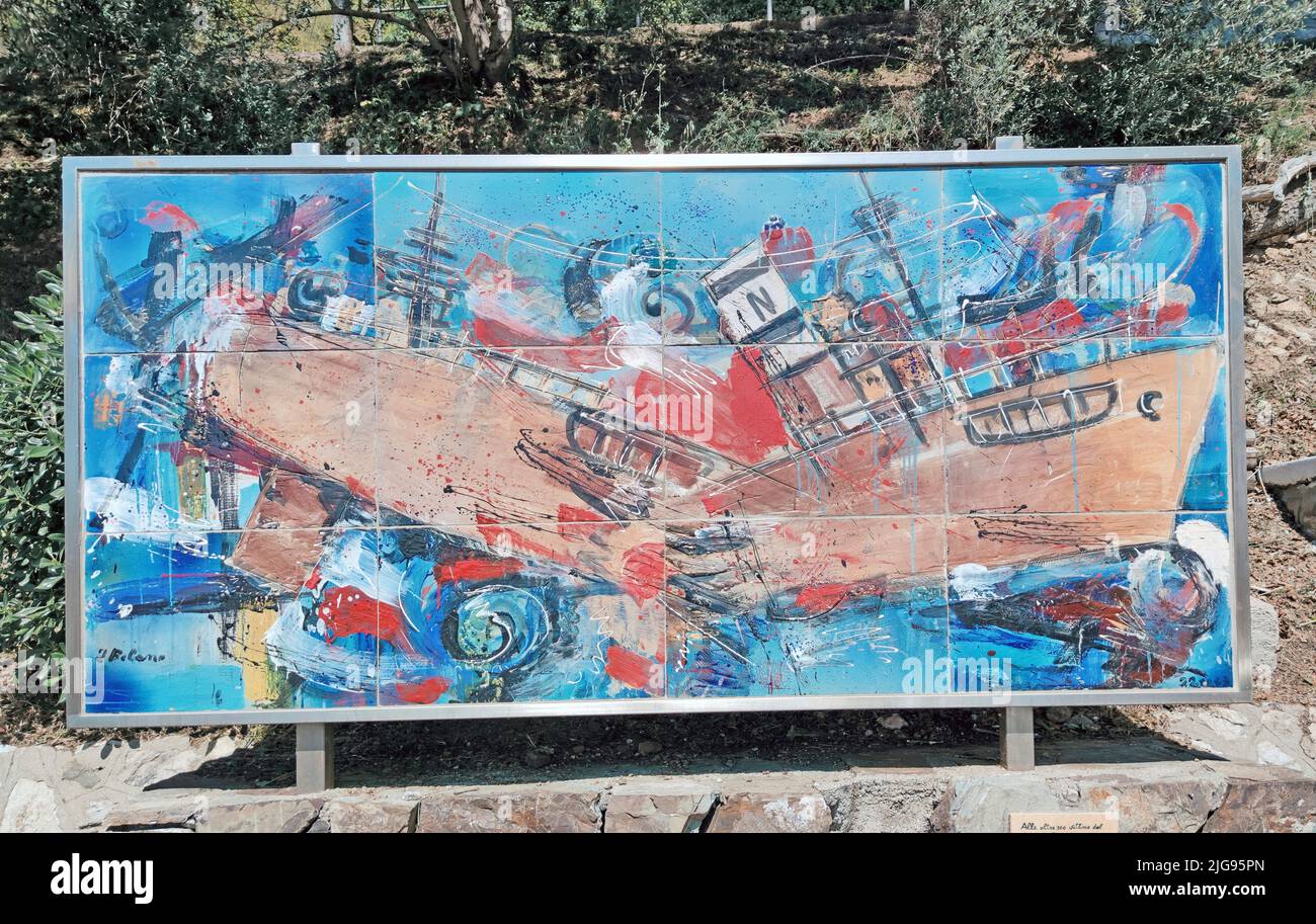 Catastrophe maritime dans la peinture idiosyncratique, à Rio nell' Elba Banque D'Images
