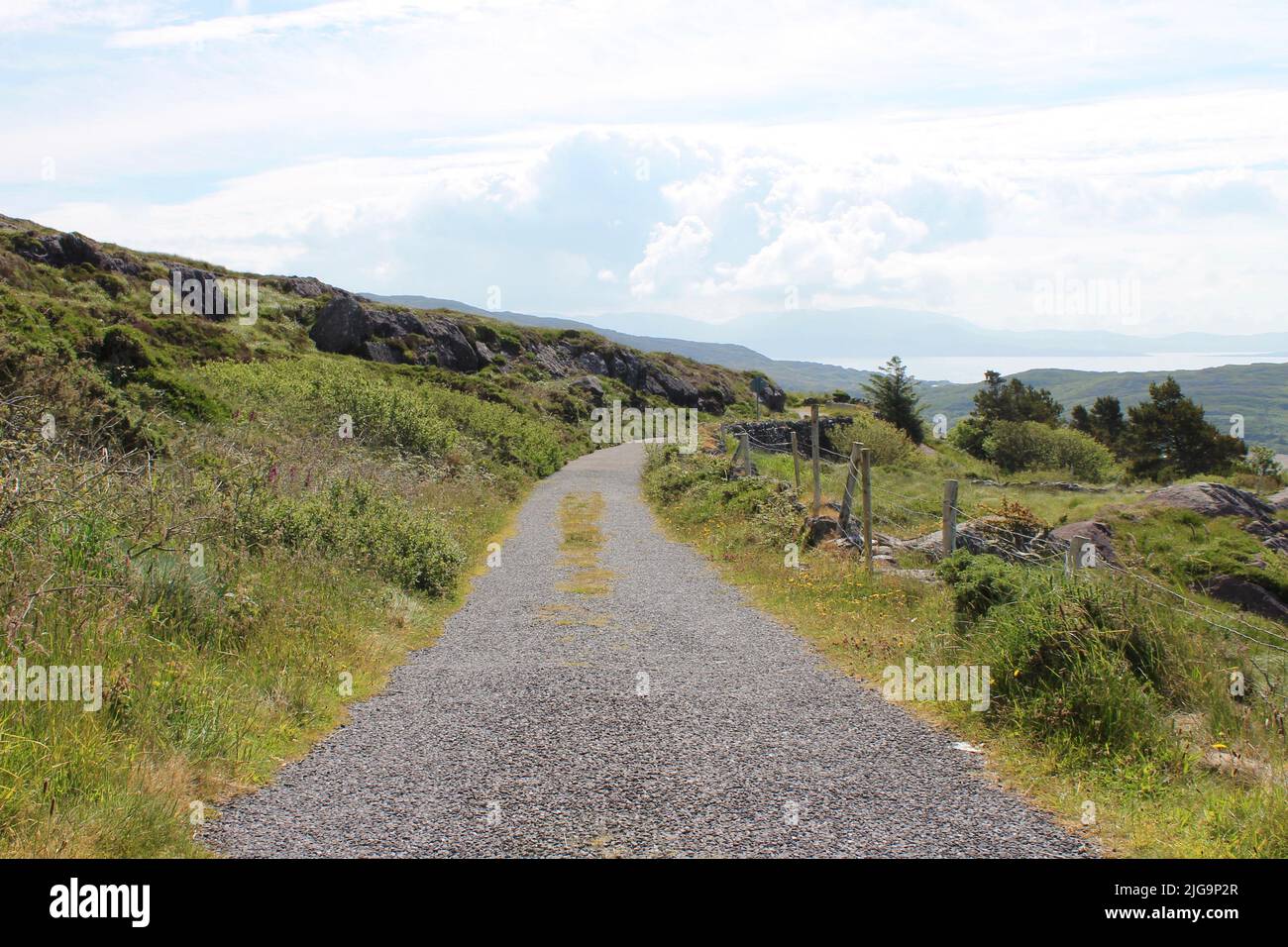 Un chemin tranquille, Comté de Kerry, Irlande Banque D'Images