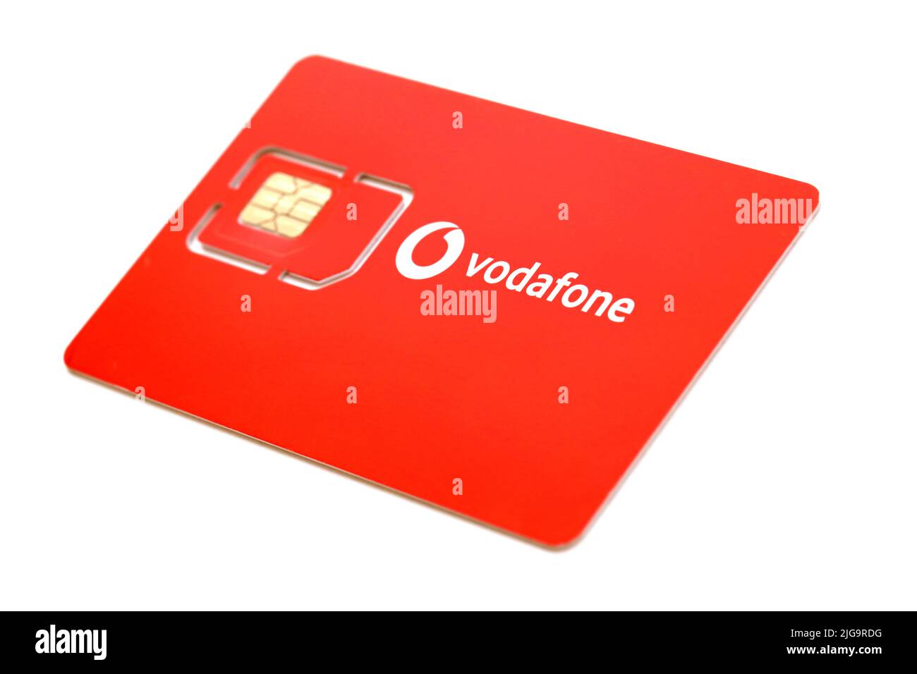 TERNOPIL, UKRAINE - 5 JUILLET 2022: Vodafone Power SIM mobile card par Vodafone Group plc - entreprise multinationale britannique de télécommunications qui possède et Banque D'Images