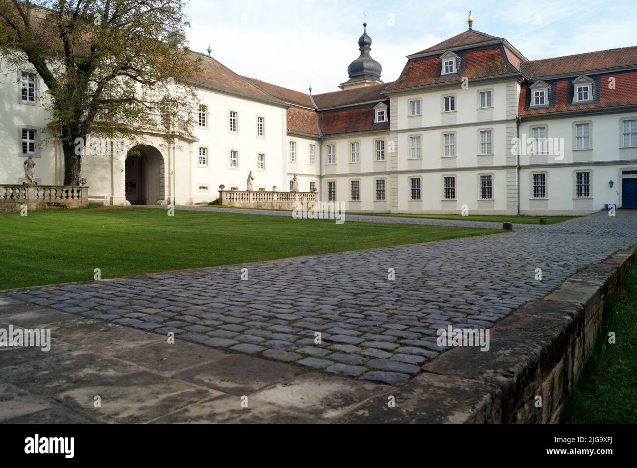 Schloss Fasanerie, complexe de palais de 1700s, près de Fulda, cour intérieure, porte de la cour de la maison, Eichenzell, Allemagne Banque D'Images