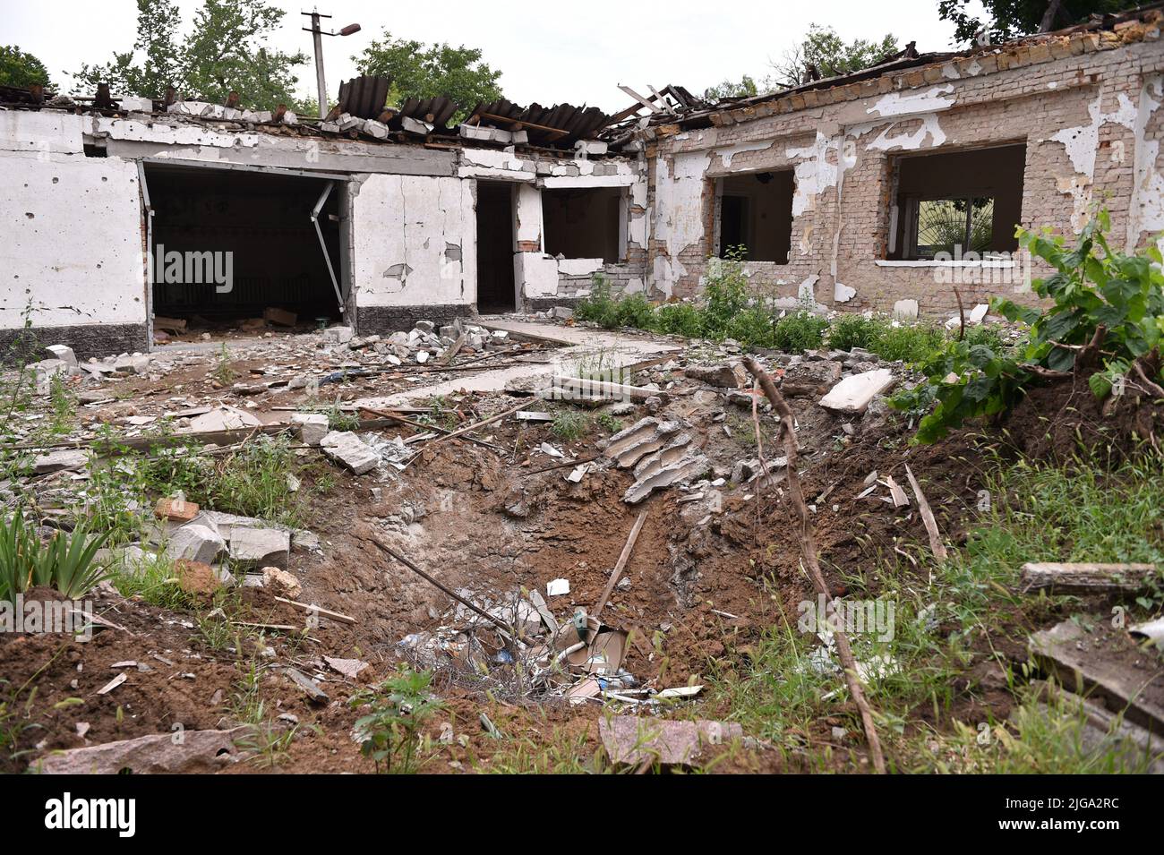 Mykolaiv, Mykolaiv Oblast, Ukraine. 8th juillet 2022. La clinique psychiatrique de Mykolaiv a été détruite en avril par des bombardements russes. (Image de crédit : © Thomas Krych/ZUMA Press Wire) Banque D'Images