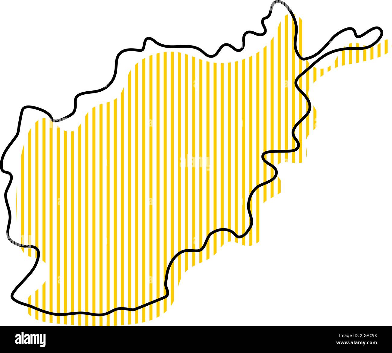 Carte stylisée simple représentant l'icône de l'Afghanistan. Illustration de Vecteur