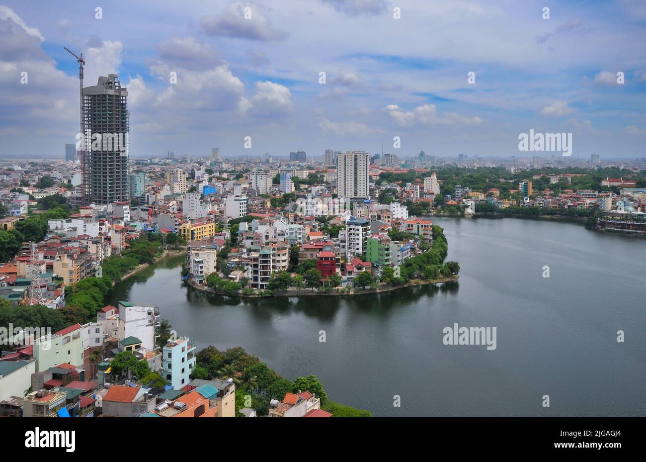 Horizon de la capitale de Hanoï et du lac hoan kiem. Vietnam Indochine Asie Banque D'Images