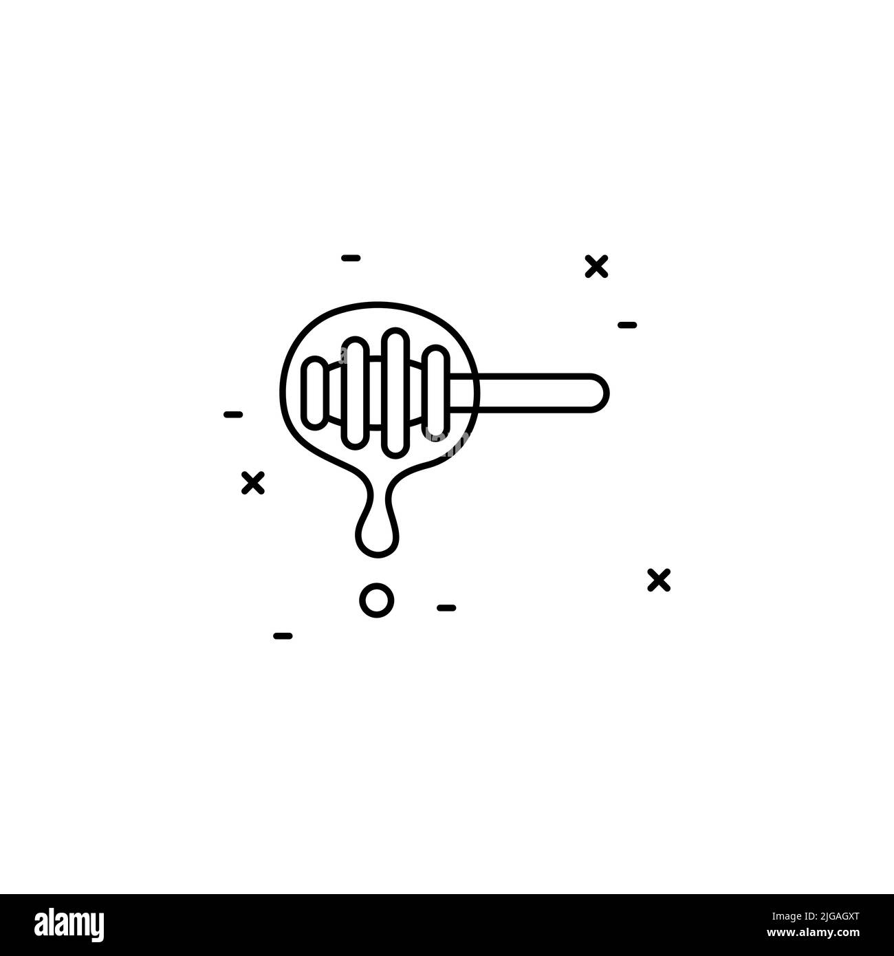 icône miel. Ligne mince simple, contour des icônes d'agriculture pour l'interface utilisateur et l'interface utilisateur, site Web ou application mobile sur fond blanc Illustration de Vecteur