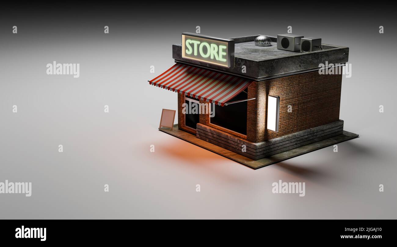 3D stocker le motif avant de la scène de nuit, rendu de 3D illustrations Banque D'Images