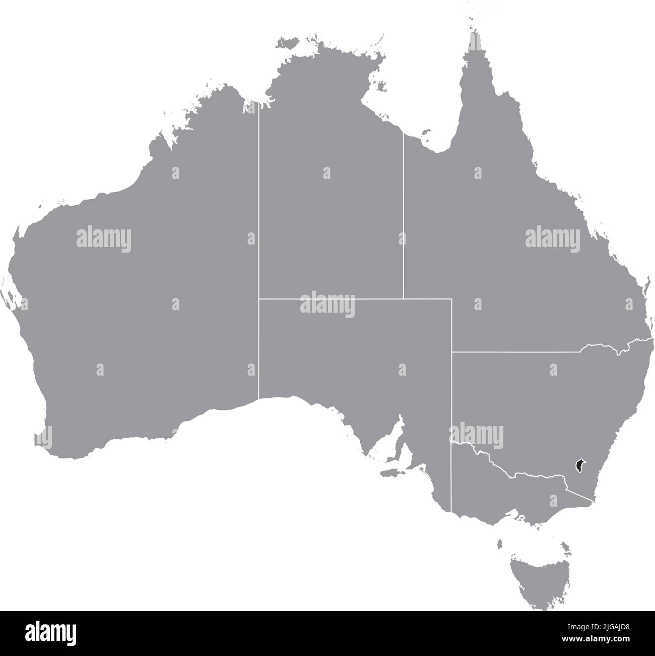 Carte de localisation du TERRITOIRE DE LA CAPITALE AUSTRALIENNE Illustration de Vecteur