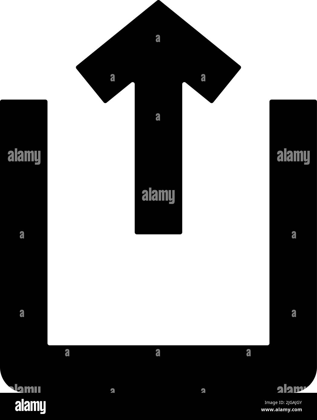 Flèche vers le haut, icône de déchargement. Glyphe simple, vecteur plat des icônes de flèches pour UI et UX, site Web ou application mobile sur fond blanc Illustration de Vecteur