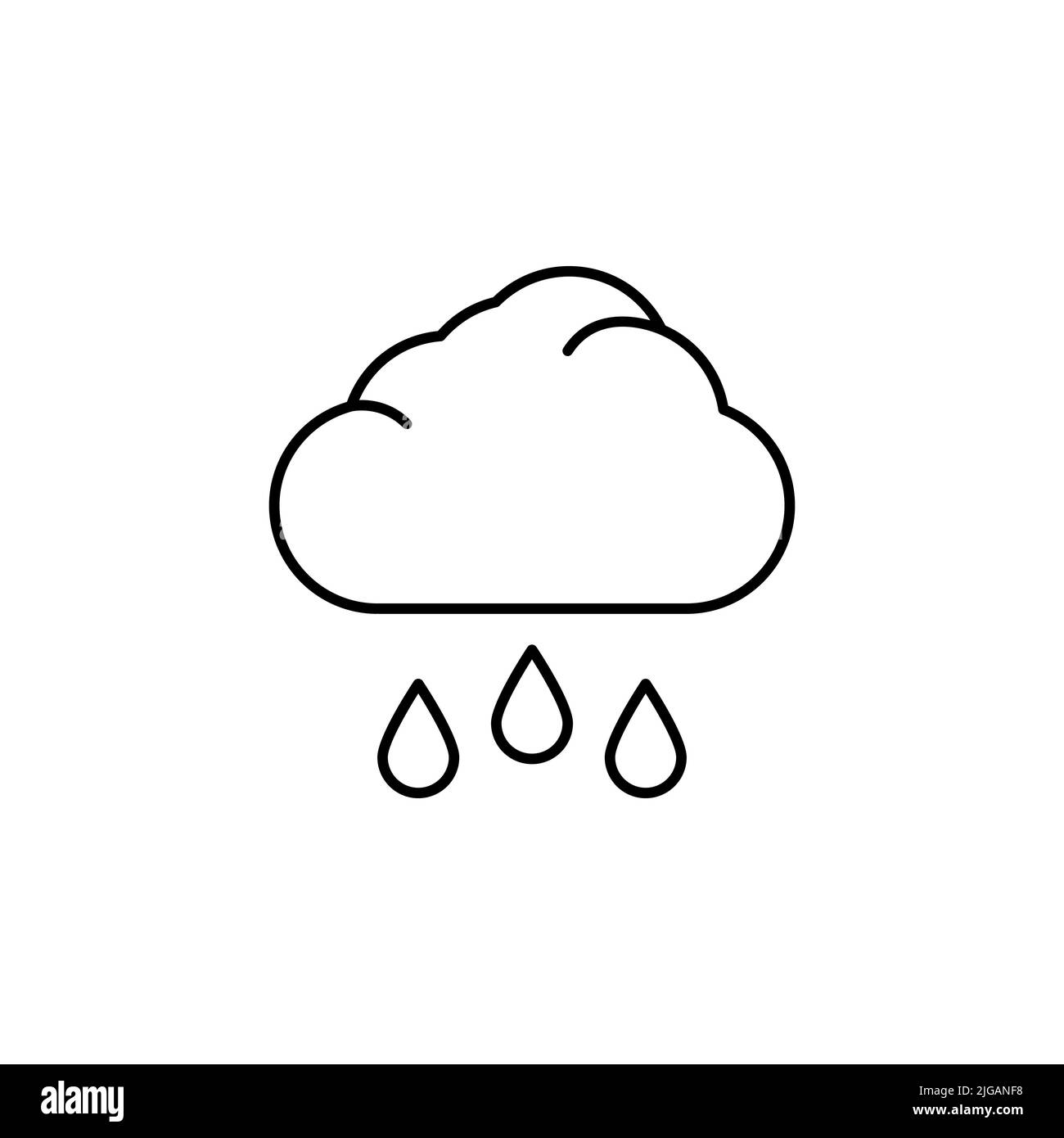 Nuage, icône de pluie. Simple ligne fine, vectorisation des icônes d'automne pour ui et ux, site Web ou application mobile sur fond blanc Illustration de Vecteur