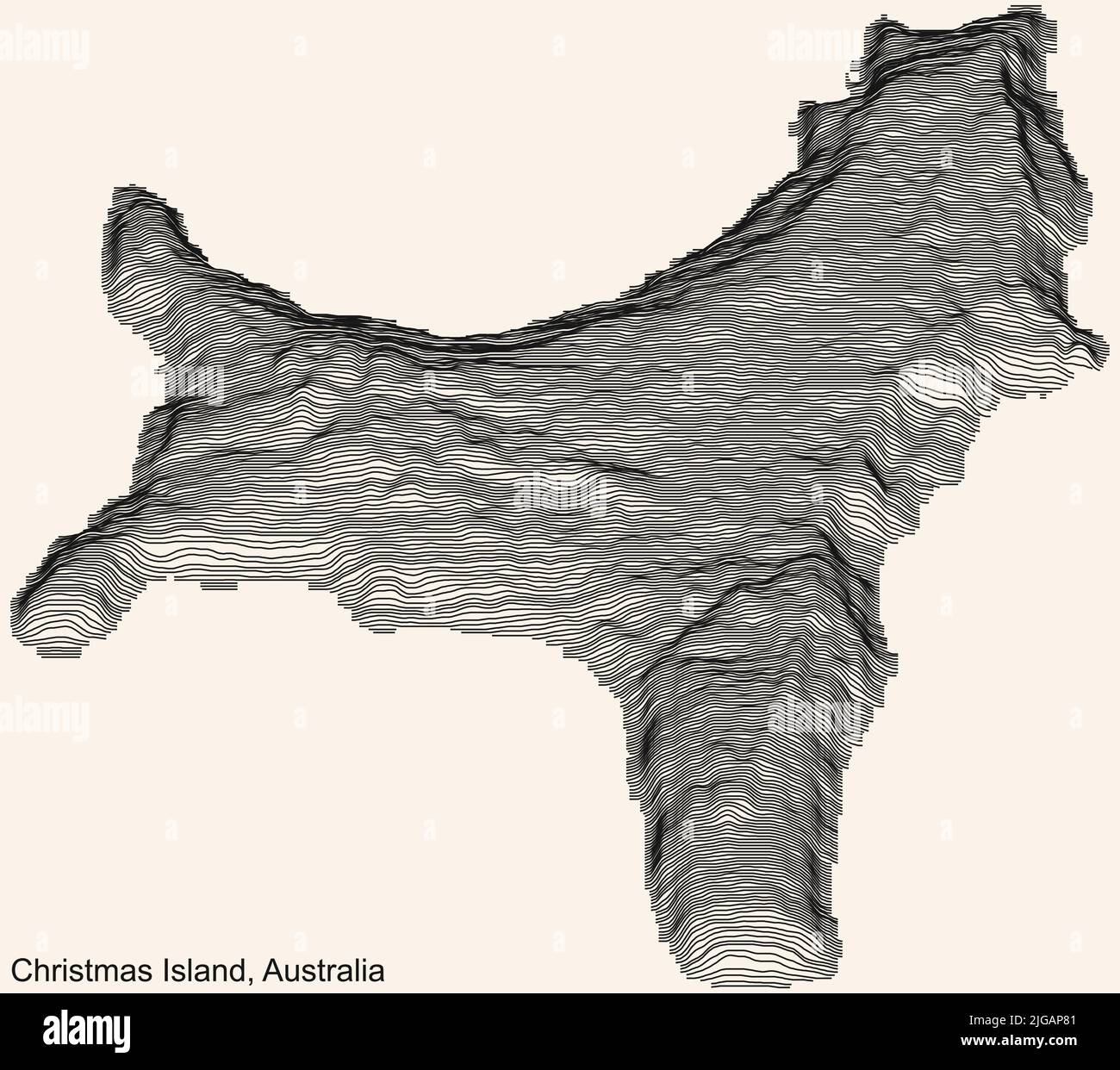 Carte topographique de l'ÎLE CHRISTMAS, AUSTRALIE Illustration de Vecteur