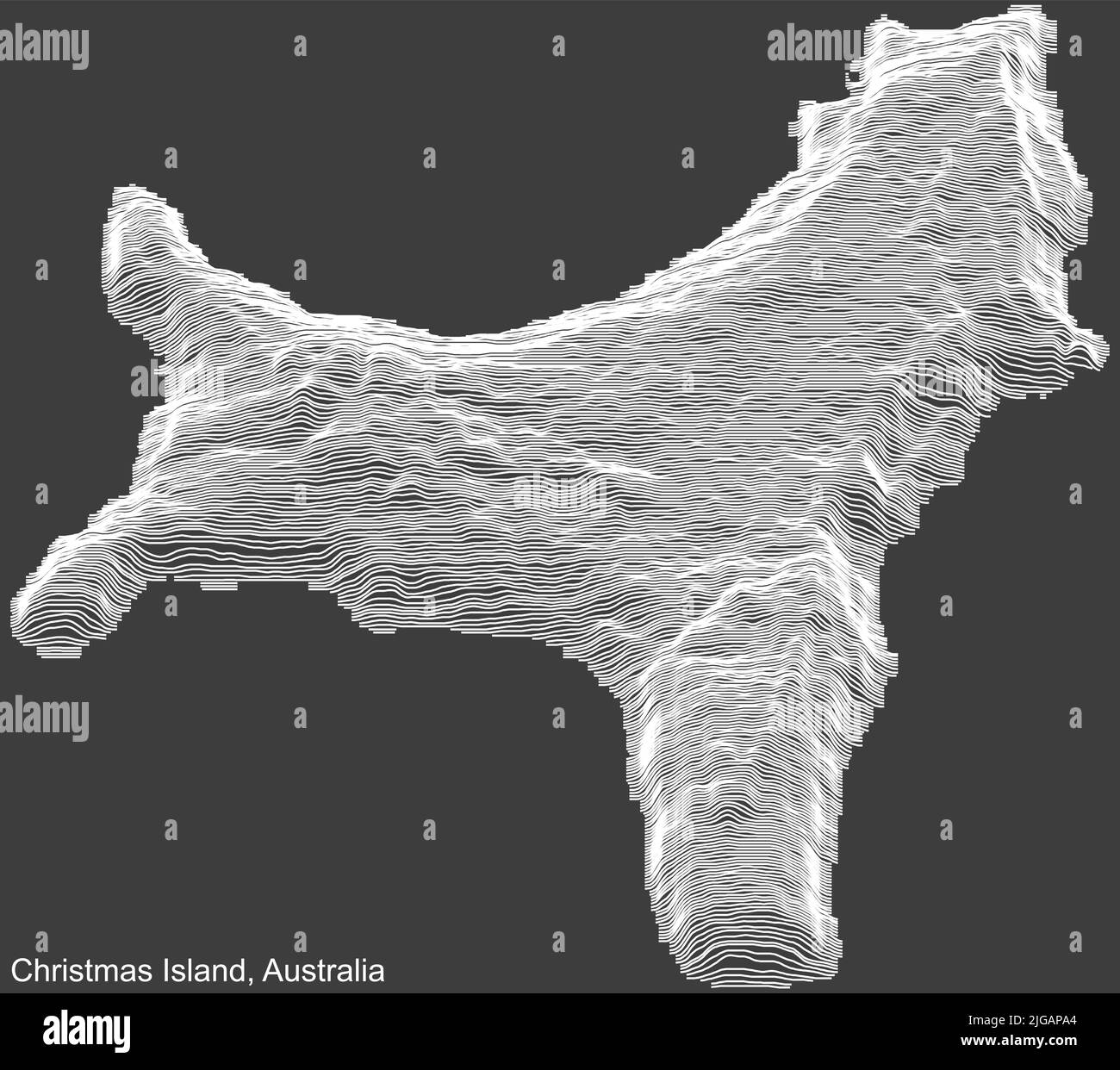 Carte topographique de l'ÎLE CHRISTMAS, AUSTRALIE Illustration de Vecteur