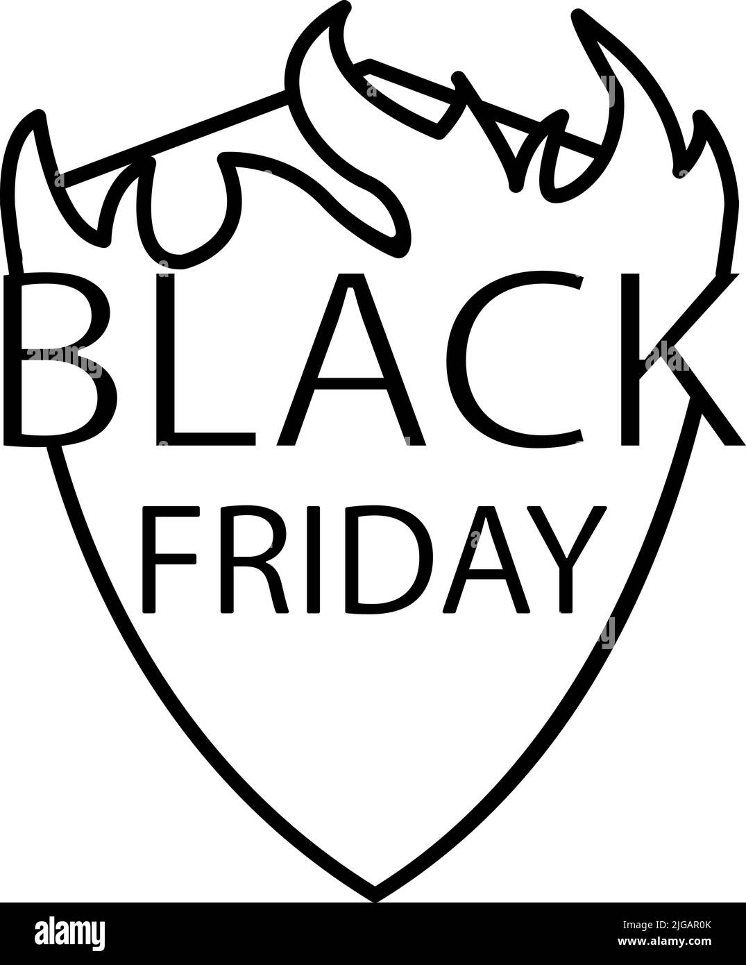 Icône de feu du Vendredi noir. Simple ligne fine, vectorisation des icônes du vendredi noir pour ui et ux, site Web ou application mobile sur fond blanc Illustration de Vecteur