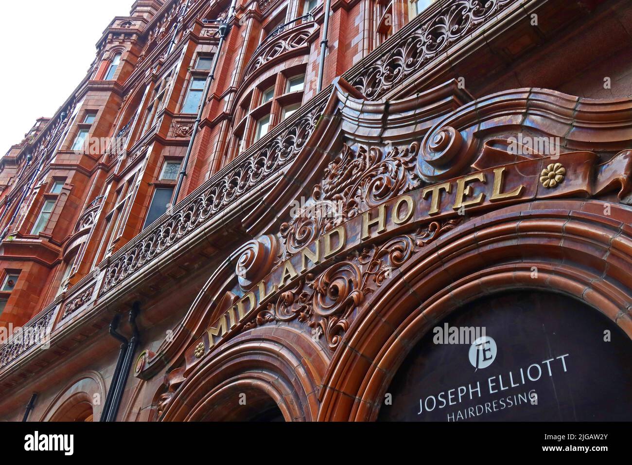 Détails de l'hôtel Midland, hôtel de chemin de fer classique, 16 Peter St, Manchester, Angleterre, ROYAUME-UNI, M60 2DS Banque D'Images