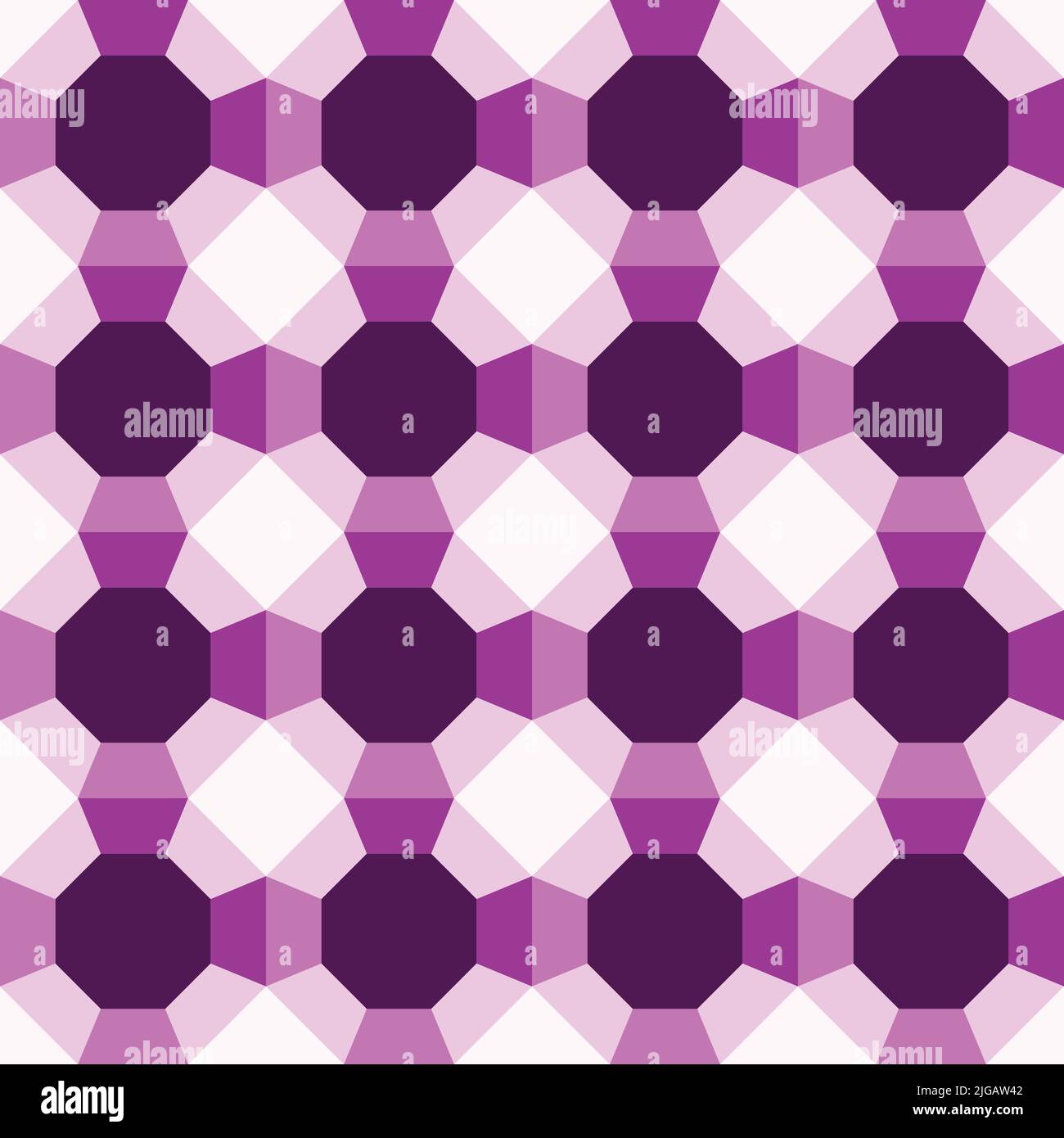 Motif vectoriel sans couture avec texture géométrique 3D sur fond violet. Papier peint illusion optique simple. Illustration de Vecteur