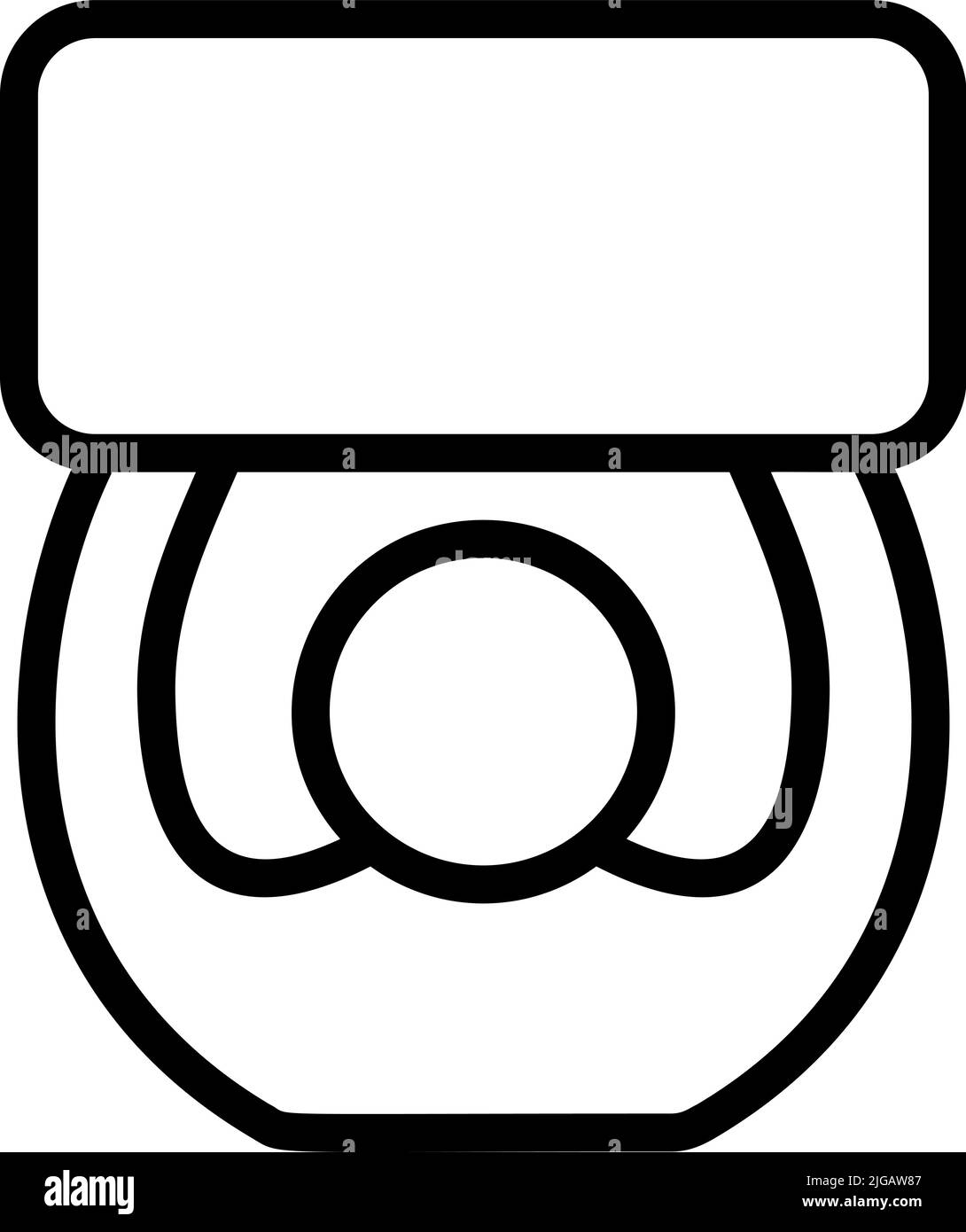 protster homme avec poster vecteur monoline icône isolée sur blanc. Symbole parfait de la grève de manifestation publique. Élément de conception du militant de protestation Illustration de Vecteur