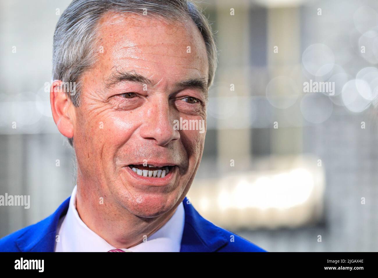 Nigel Farage, diffuseur, ancien dirigeant du Parti pour l’indépendance du Royaume-Uni, UKIP, et du Parti du Brexit, ancien politicien britannique Banque D'Images