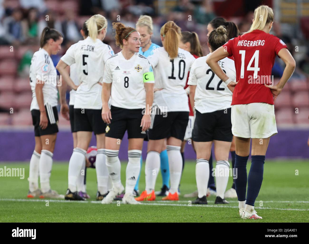 SOUTHAMPTON ANGLETERRE - JUILLET 07 : Marissa Callaghan(Cliftonville)d'Irlande du Nord pendant le Championnat d'Europe des femmes 2022 final Tournament Group Banque D'Images