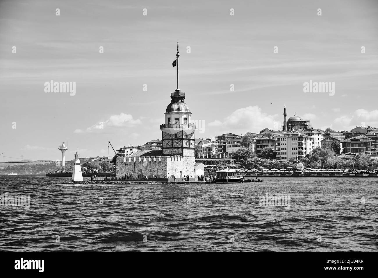 Ancien monument architectural la Tour de la jeune fille à Istanbul, Turquie Banque D'Images