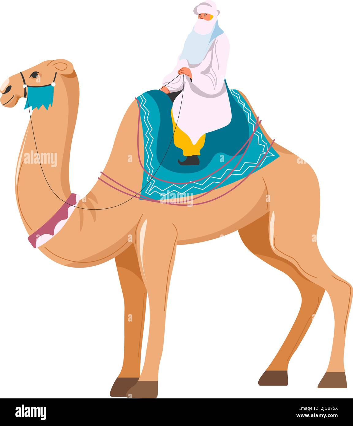 Sheikh à dos de chameau, transport de pays arabe Illustration de Vecteur