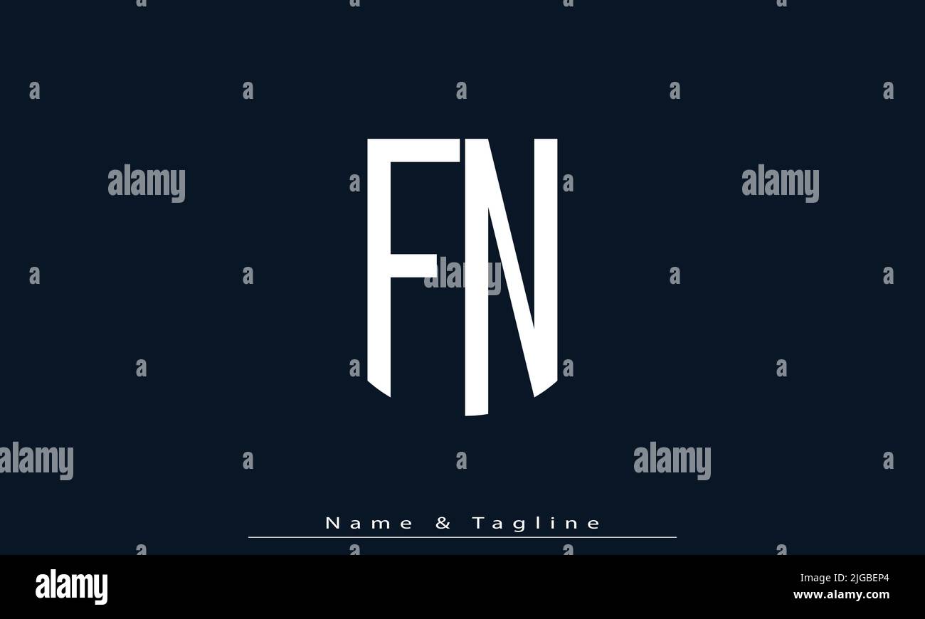 Lettres de l'alphabet initiales Monogram logo FN , NF Illustration de Vecteur