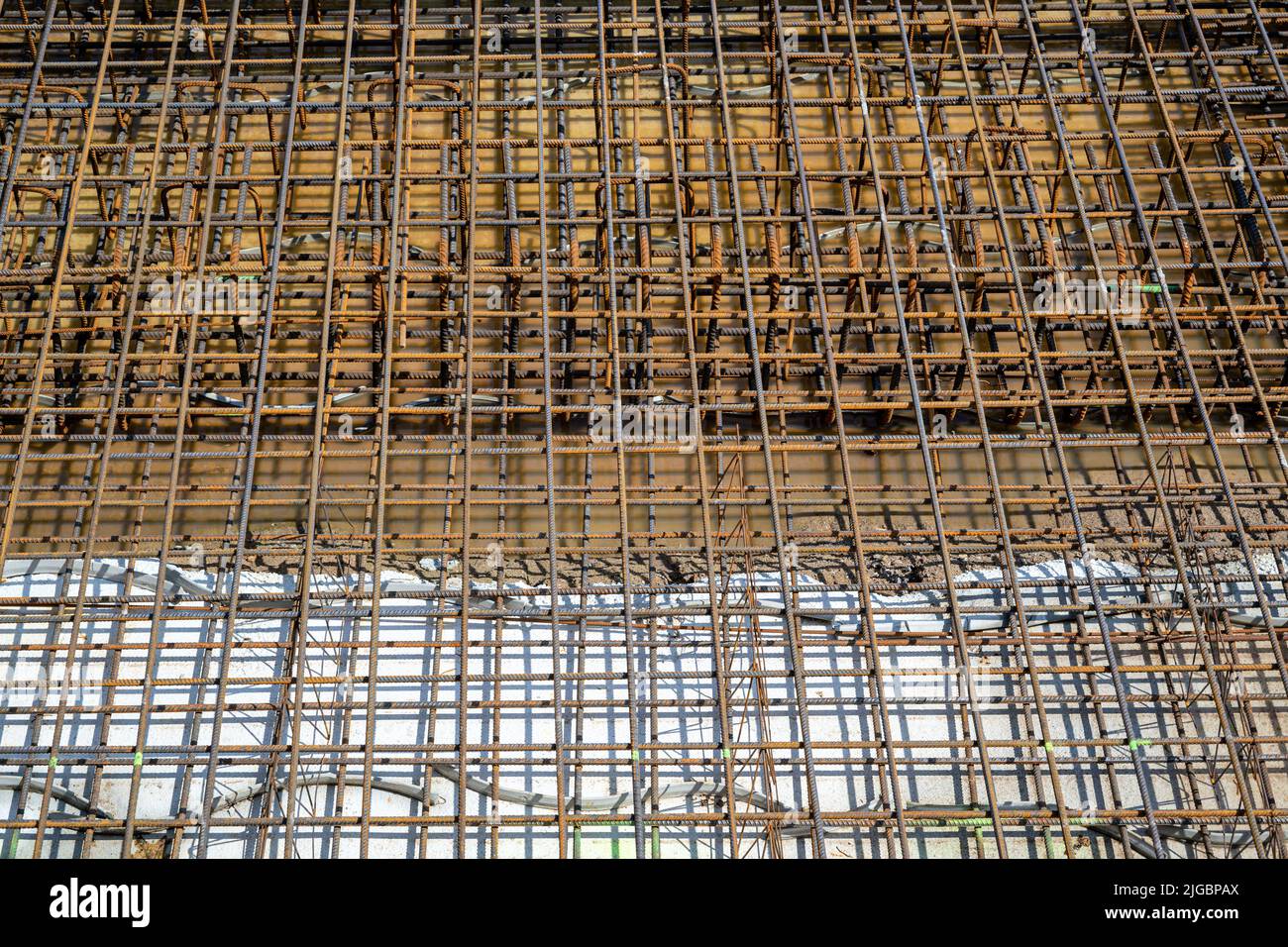 L'armature en acier d'une plaque de base Banque D'Images