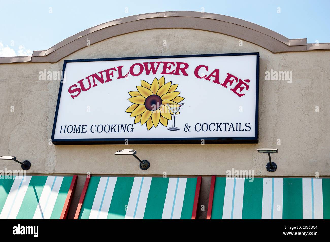 Fort ft. Myers Florida, Sunflower Cafe restaurant restaurants à l'extérieur panneau extérieur cuisine maison Banque D'Images