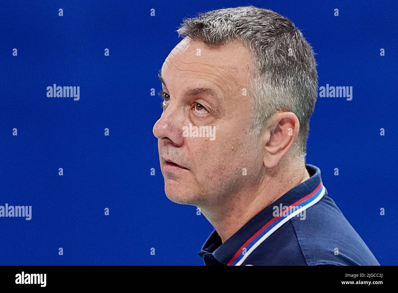 Igor Kolakovic entraîneur en chef de Serbie lors du match de la Ligue des Nations de volley-ball de la FIVB 2022 entre l'Iran et la Serbie à Gdansk, en Pologne. 09th juillet 2022. Crédit : PAP/Alay Live News Banque D'Images