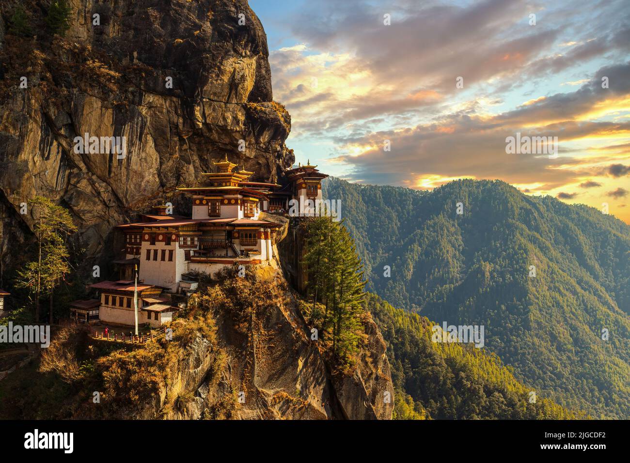 Paro Taktsang (Tiger Nest) dans la haute vallée de Paro, au Bhoutan Banque D'Images