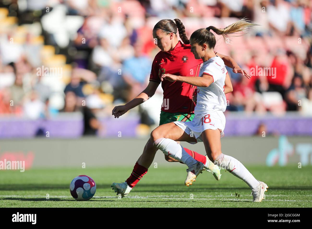 LEIGH, ROYAUME-UNI. , . Match de championnat entre le Portugal et la Suisse au Leigh Sports Village, Leigh, le samedi 9th juillet 2022. (Credit: Pat Scaasi | MI News) Credit: MI News & Sport /Alay Live News Banque D'Images