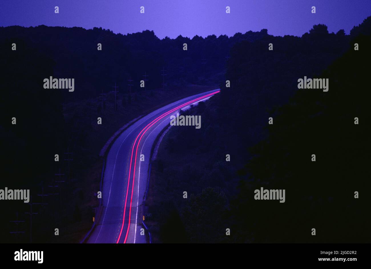 L'autoroute la nuit Banque D'Images