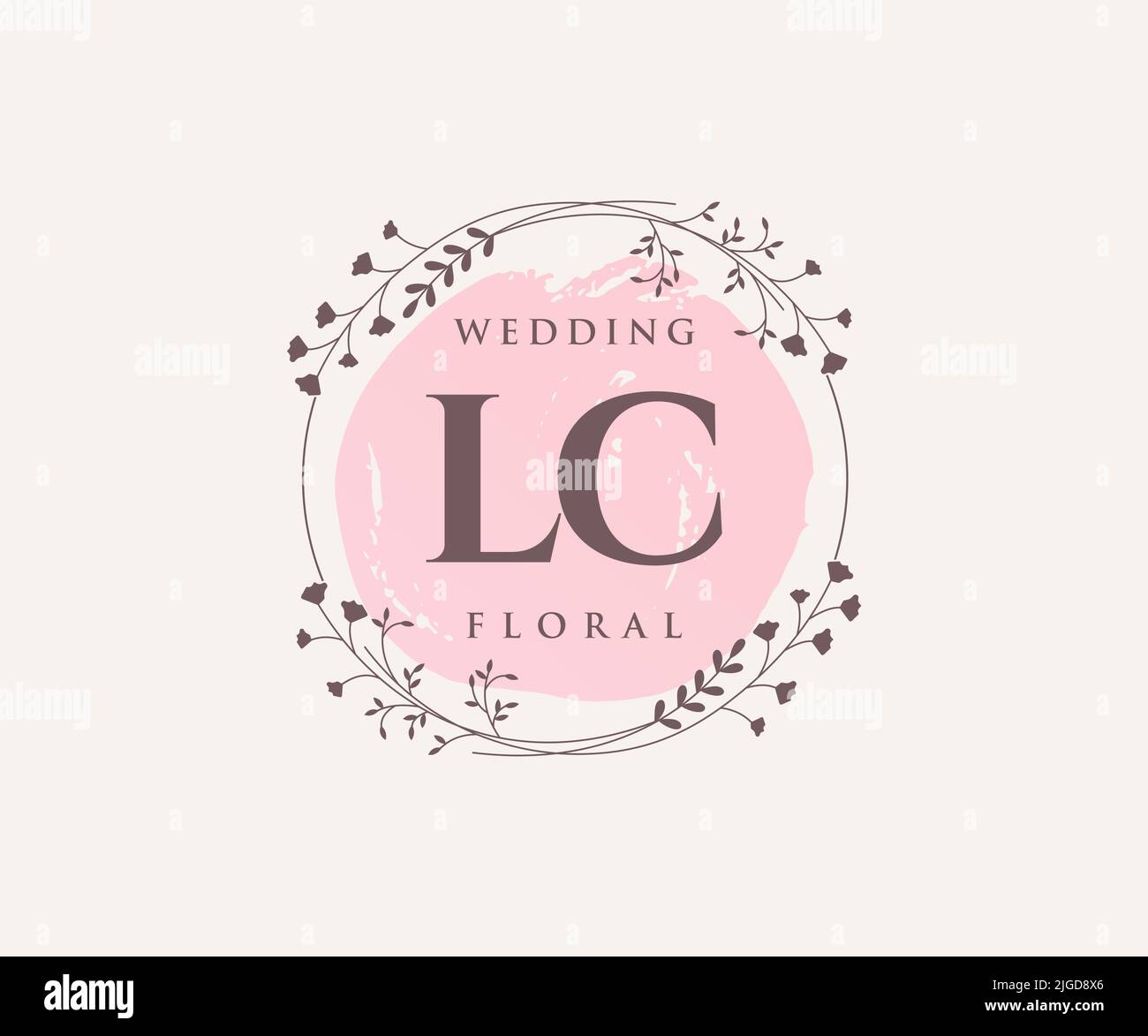 Lettre initiale LC modèle de logos de mariage, modèles minimalistes et floraux dessinés à la main pour cartes d'invitation, Enregistrer la date, élégant Illustration de Vecteur